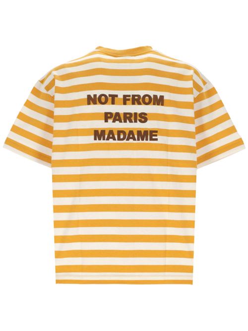 Yellow, white cotton jersey top DRÔLE DE MONSIEUR | TS178CO058OC